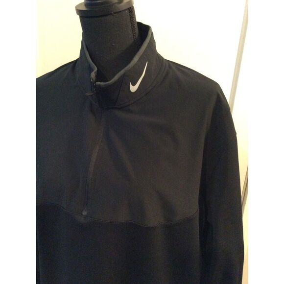 Nike Golf Dri Fit Mens XL black pullover Partial front zip VNC - Picture 2 of 5